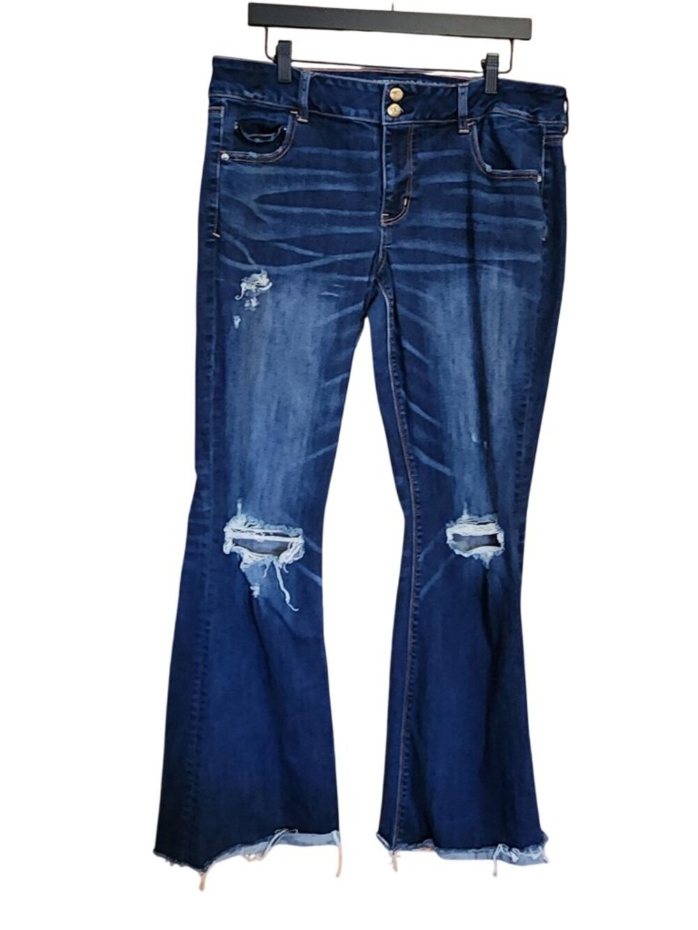American Eagle Super Stretch Artist Flare Denim Jeans Womens Size 18 Long